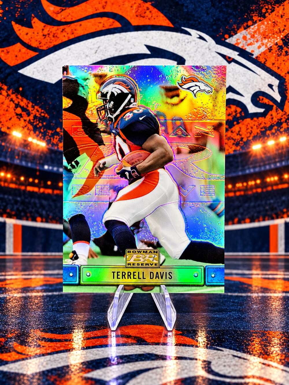 Terrell Davis 2000 Bowman Reserve Refractor Denver Broncos Hall of Famer RARE SP